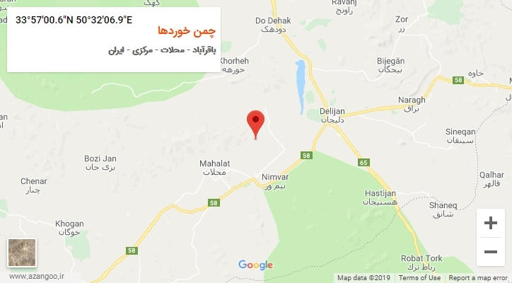 روستای چمن خوردها بر روی نقشه