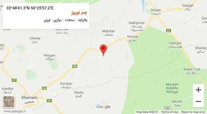 روستای چم نوروز بر روی نقشه