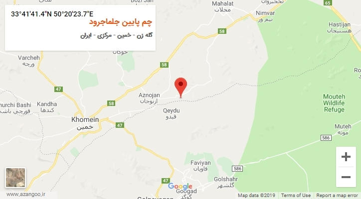 روستای چم پایین جلماجرود بر روی نقشه