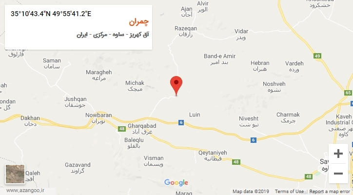 روستای چمران بر روی نقشه