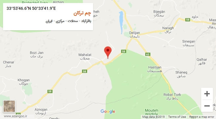 روستای چم ترکان بر روی نقشه