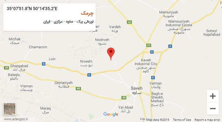روستای چرمک بر روی نقشه