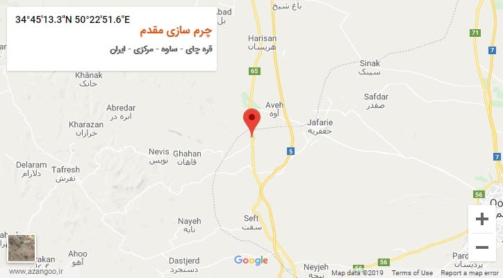 روستای چرم سازی مقدم بر روی نقشه