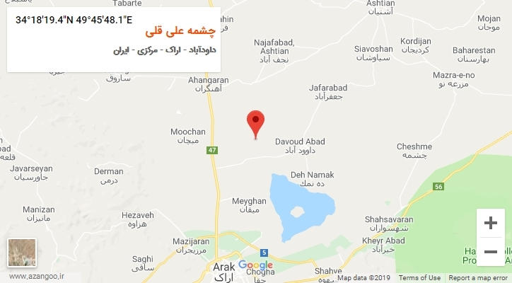 روستای چشمه علی قلی بر روی نقشه