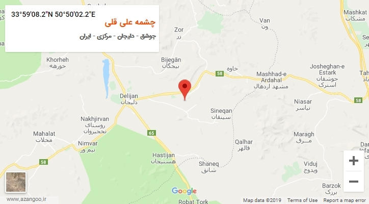 روستای چشمه علی قلی بر روی نقشه