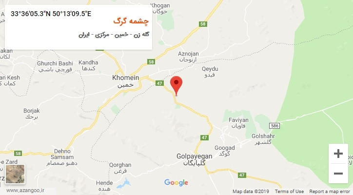 روستای چشمه گرگ بر روی نقشه