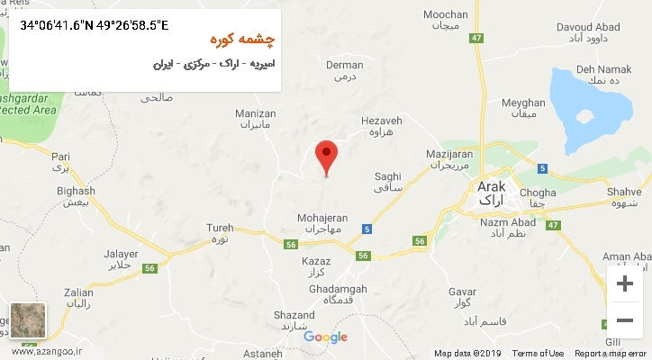 روستای چشمه کوره بر روی نقشه