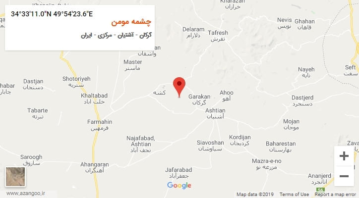 روستای چشمه مومن بر روی نقشه