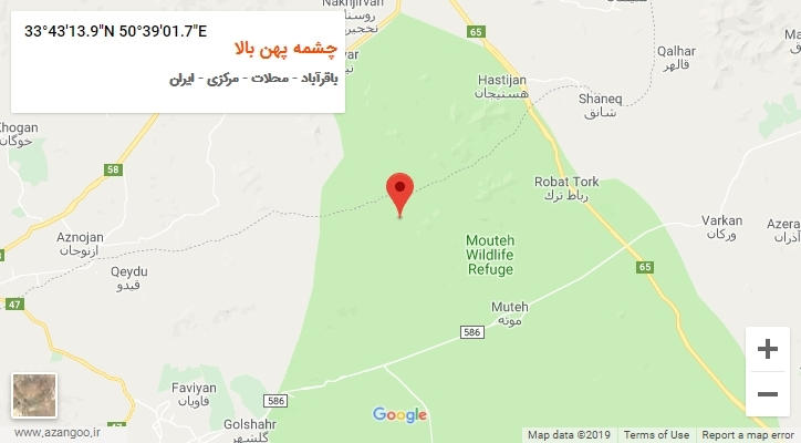 روستای چشمه پهن بالا بر روی نقشه
