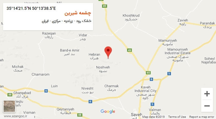 روستای چشمه شیرین بر روی نقشه