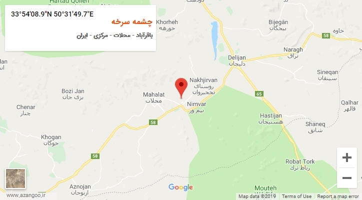 روستای چشمه سرخه بر روی نقشه