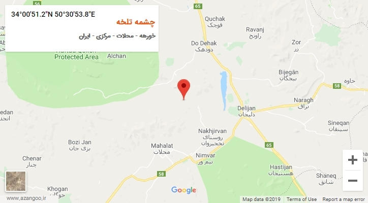 روستای چشمه تلخه بر روی نقشه