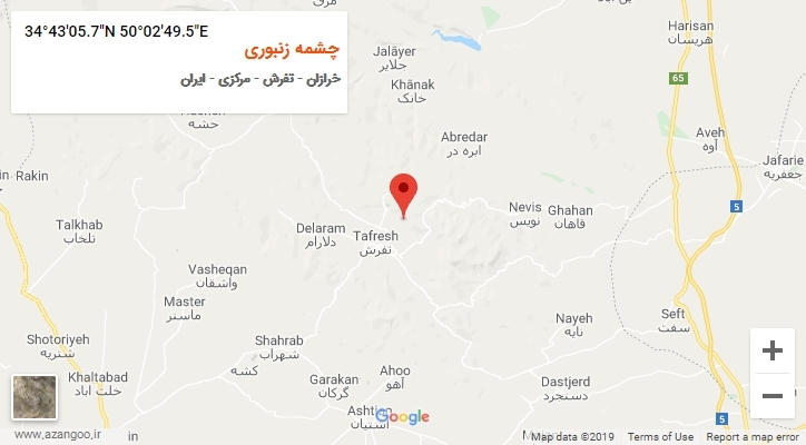 روستای چشمه زنبوری بر روی نقشه