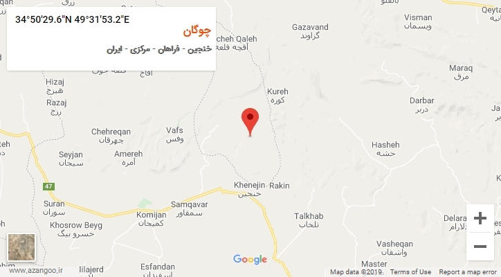 روستای چوگان بر روی نقشه