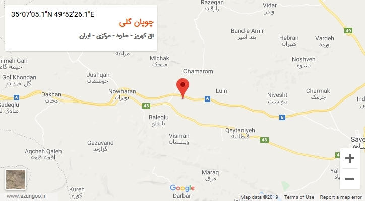 روستای چوپان گلی بر روی نقشه