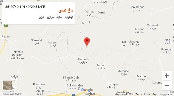 روستای داغ کندی بر روی نقشه