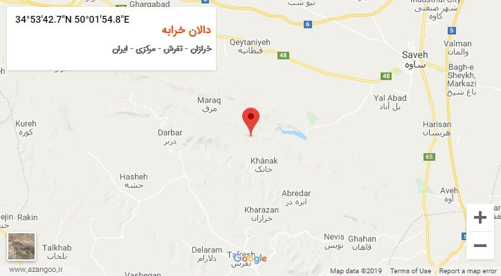 روستای دالان خرابه بر روی نقشه