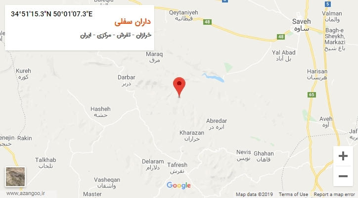 روستای داران سفلی بر روی نقشه