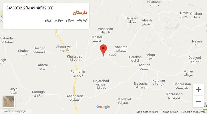 روستای دارستان بر روی نقشه