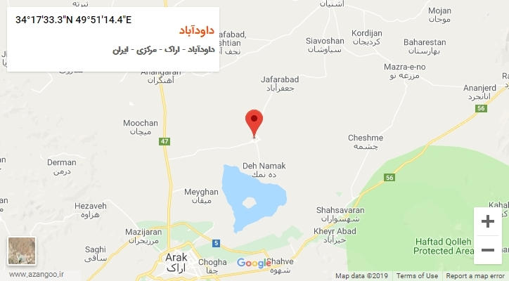 روستای داودآباد بر روی نقشه