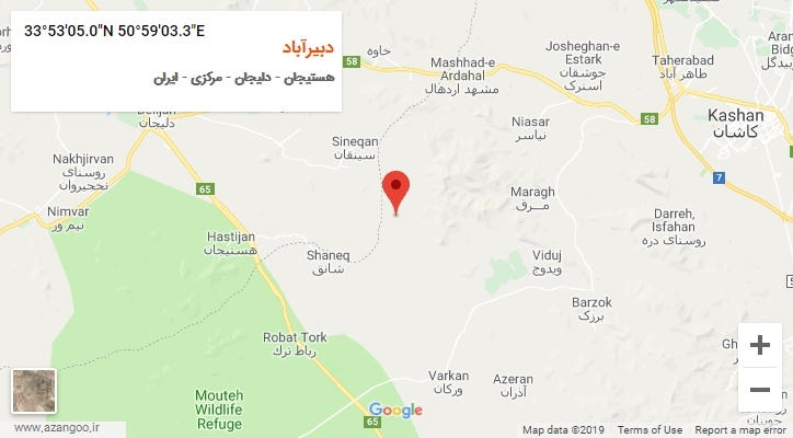 روستای دبیرآباد بر روی نقشه