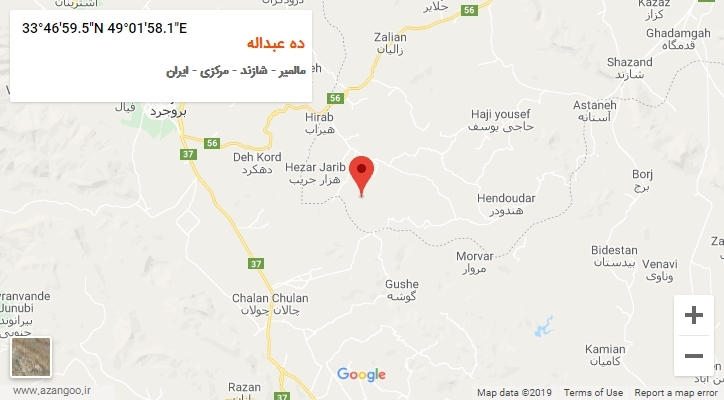 روستای ده عبداله بر روی نقشه