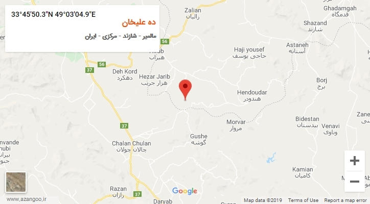 روستای ده علیخان بر روی نقشه