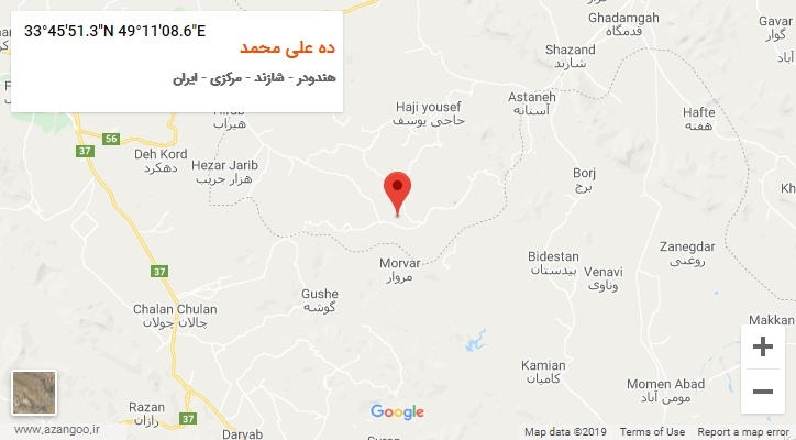 روستای ده علی محمد بر روی نقشه