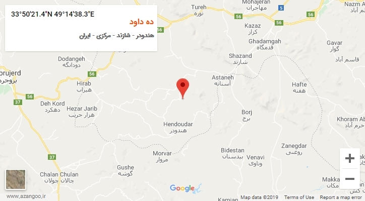 روستای ده داود بر روی نقشه