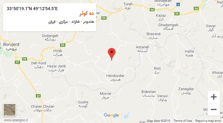 روستای ده کوثر بر روی نقشه