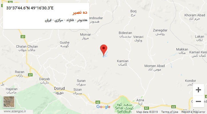 روستای ده نصیر بر روی نقشه