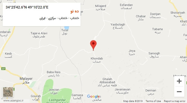 روستای ده نو بر روی نقشه