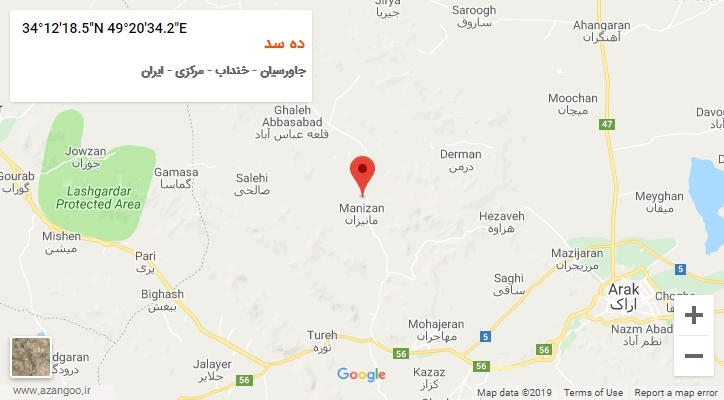 روستای ده سد بر روی نقشه