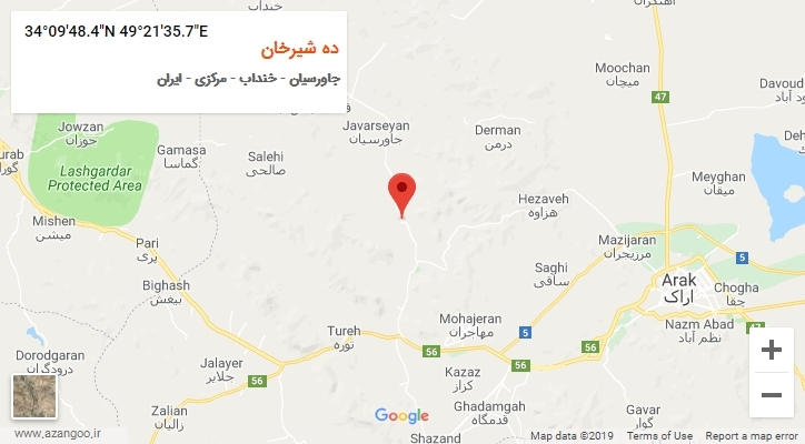 روستای ده شیرخان بر روی نقشه