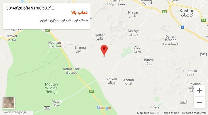 روستای دماب بالا بر روی نقشه