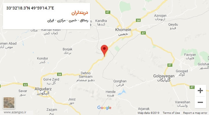 روستای دربندلران بر روی نقشه