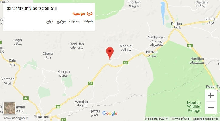 روستای دره موسیه بر روی نقشه