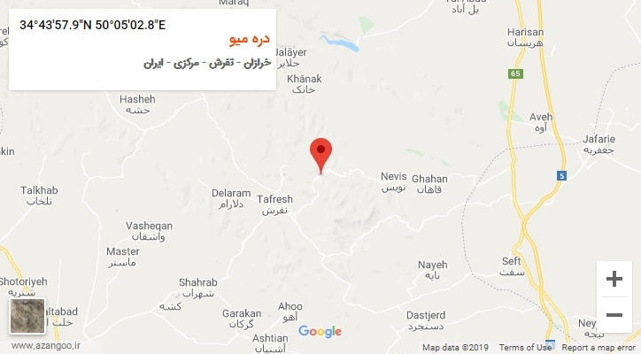 روستای دره میو بر روی نقشه
