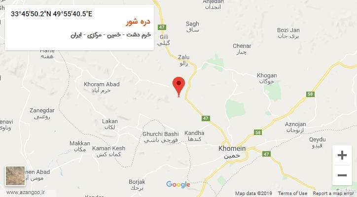 روستای دره شور بر روی نقشه