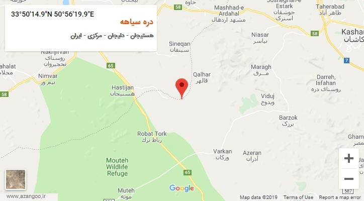 روستای دره سیاهه بر روی نقشه