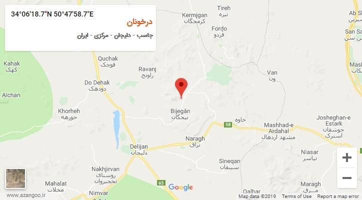 روستای درخونان بر روی نقشه