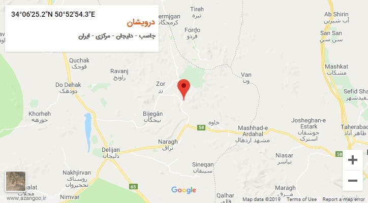 روستای درویشان بر روی نقشه