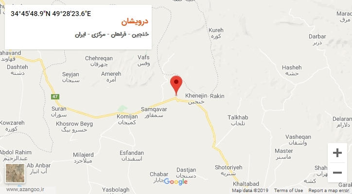 روستای درویشان بر روی نقشه