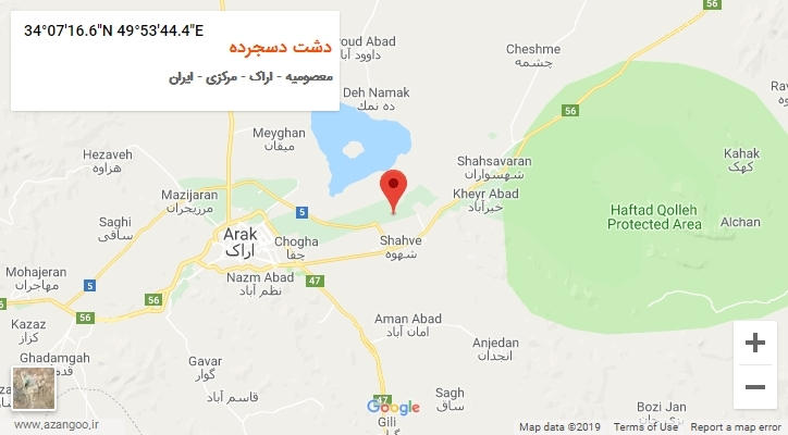 روستای دشت دسجرده بر روی نقشه