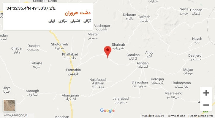 روستای دشت هروران بر روی نقشه