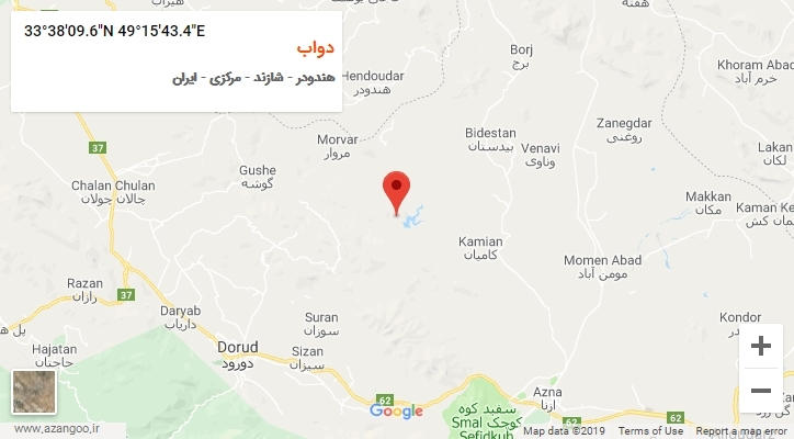روستای دواب بر روی نقشه