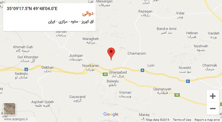 روستای دوالی بر روی نقشه