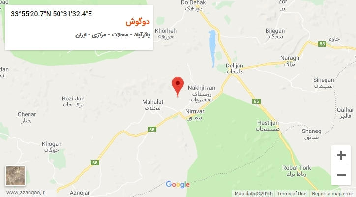 روستای دوگوش بر روی نقشه