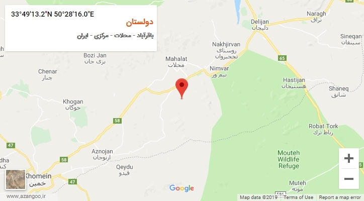 روستای دولستان بر روی نقشه