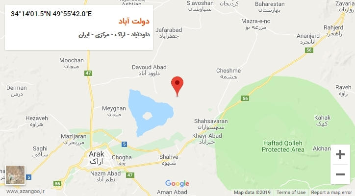 روستای دولت آباد بر روی نقشه
